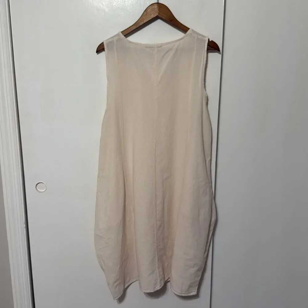 NWT Giocam 100% Peruvian Cotton Tank Dress with Pockets Lagenlook - Picture 9 of 14
